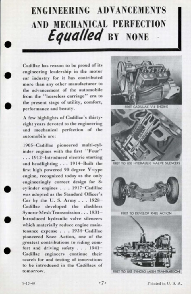 1941 Cadillac Salesmans Data Book Page 23